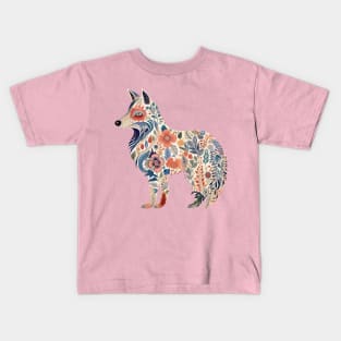 A Cute Flower Fox Scandinavian Art Style Kids T-Shirt